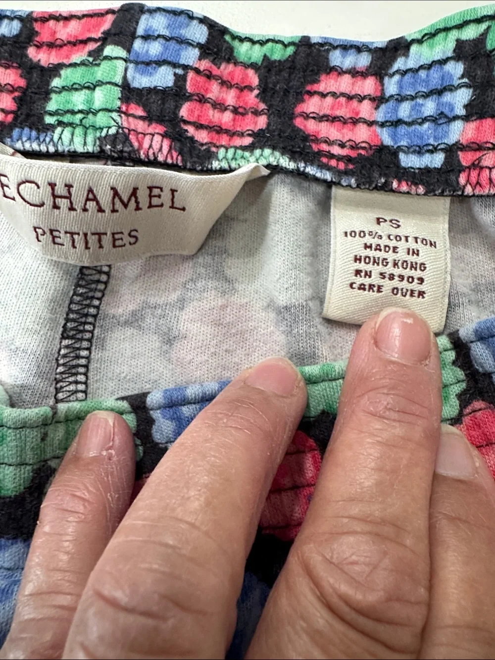 Bechamel  Petites Floral Fleece  Pants - Pink, Green, Blue (100 % cotton)